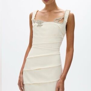 Rachel Gilbert Ivory Rhodes Dress Altered Midi Size 4/6 (Orig. $1895)